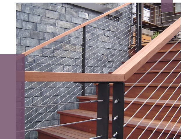 Тросовые перила под ключ в Северске от 7900 руб.