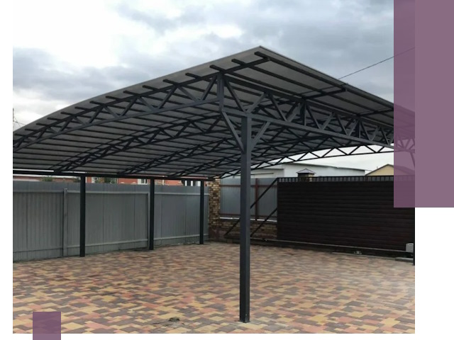 Недорогие навесы под ключ в Северске — изготовление и монтаж