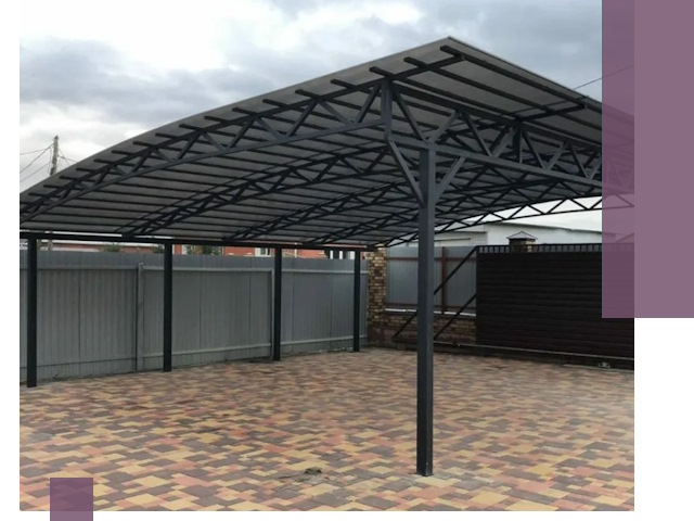 Металлические навесы под ключ в Северске — изготовление и монтаж