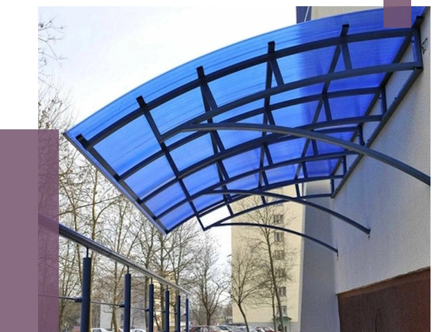 Козырьки из поликарбоната в Северске от 4366 руб. под ключ | ПРОЛЁТ-Свк