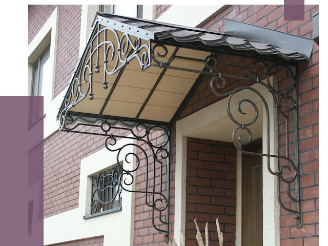 Двускатные козырьки в Северске под ключ от 12994 руб.