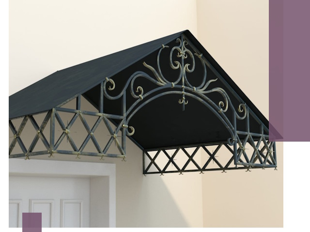 Двускатные металлические козырьки под ключ в Северске